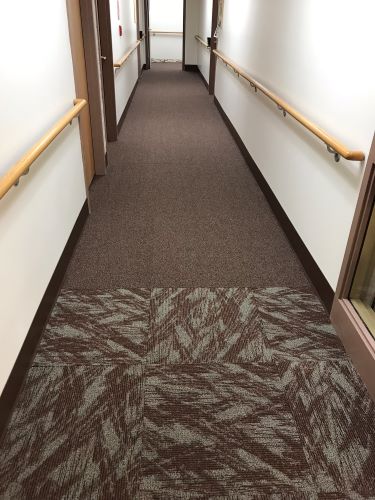 Office hallway carpet installation in Eau Claire 